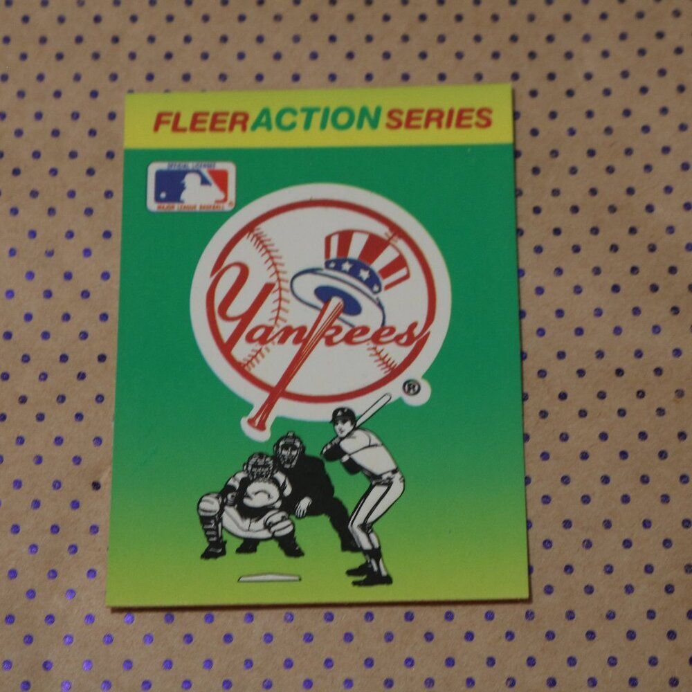 1990 Fleer Action New York Yankees Baseball Card